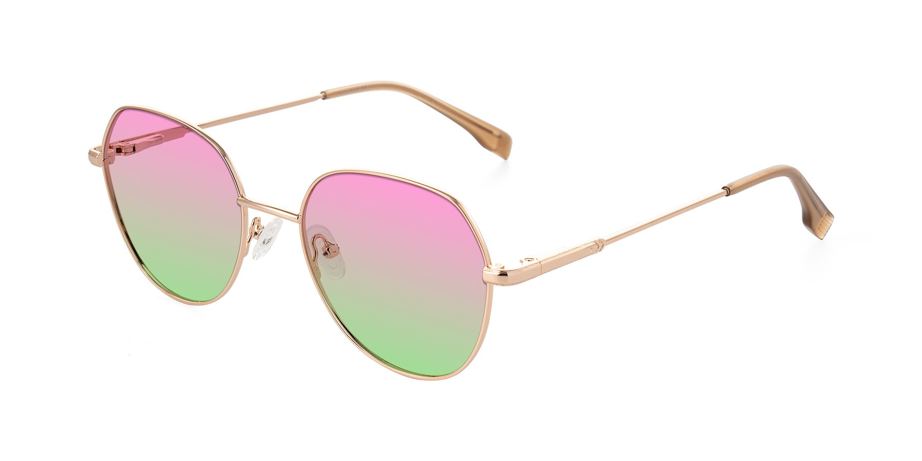 Angle of Deva in Gold with Pink / Green Gradient Lenses