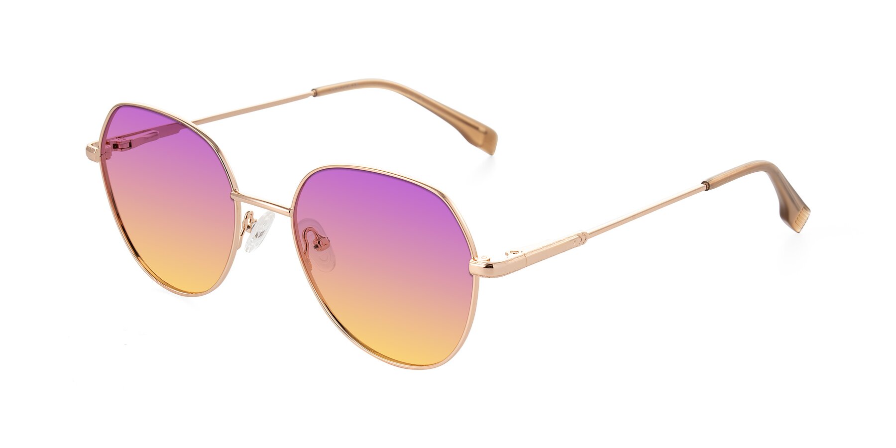 Angle of Deva in Gold with Purple / Yellow Gradient Lenses