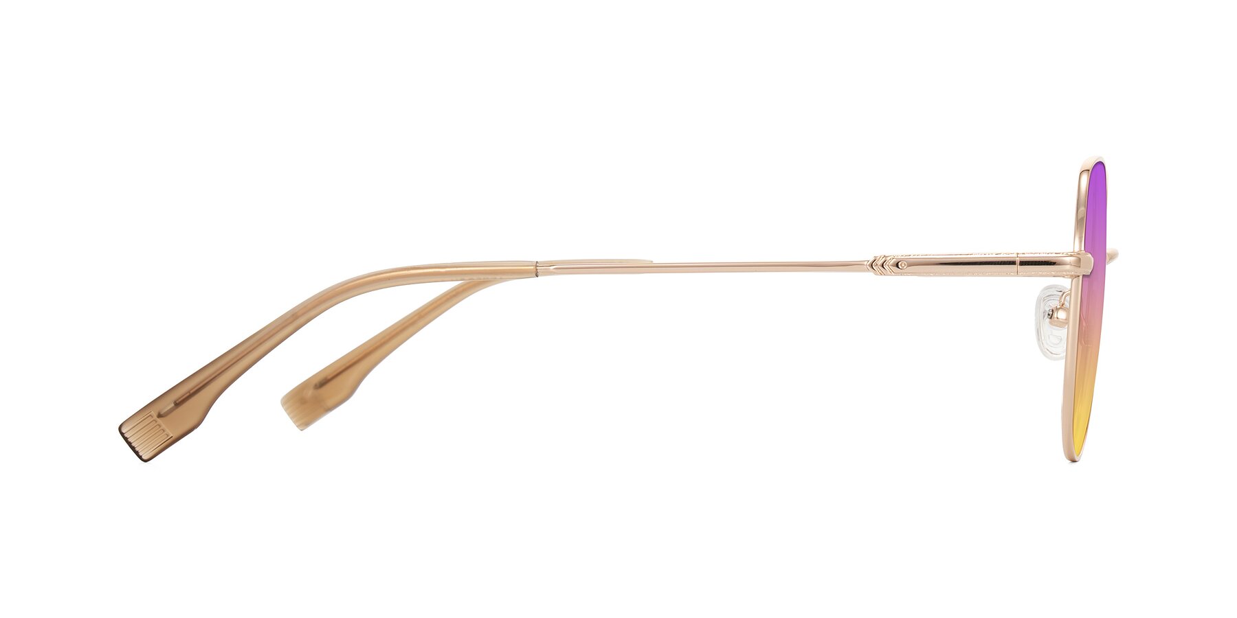 Side of Deva in Gold with Purple / Yellow Gradient Lenses