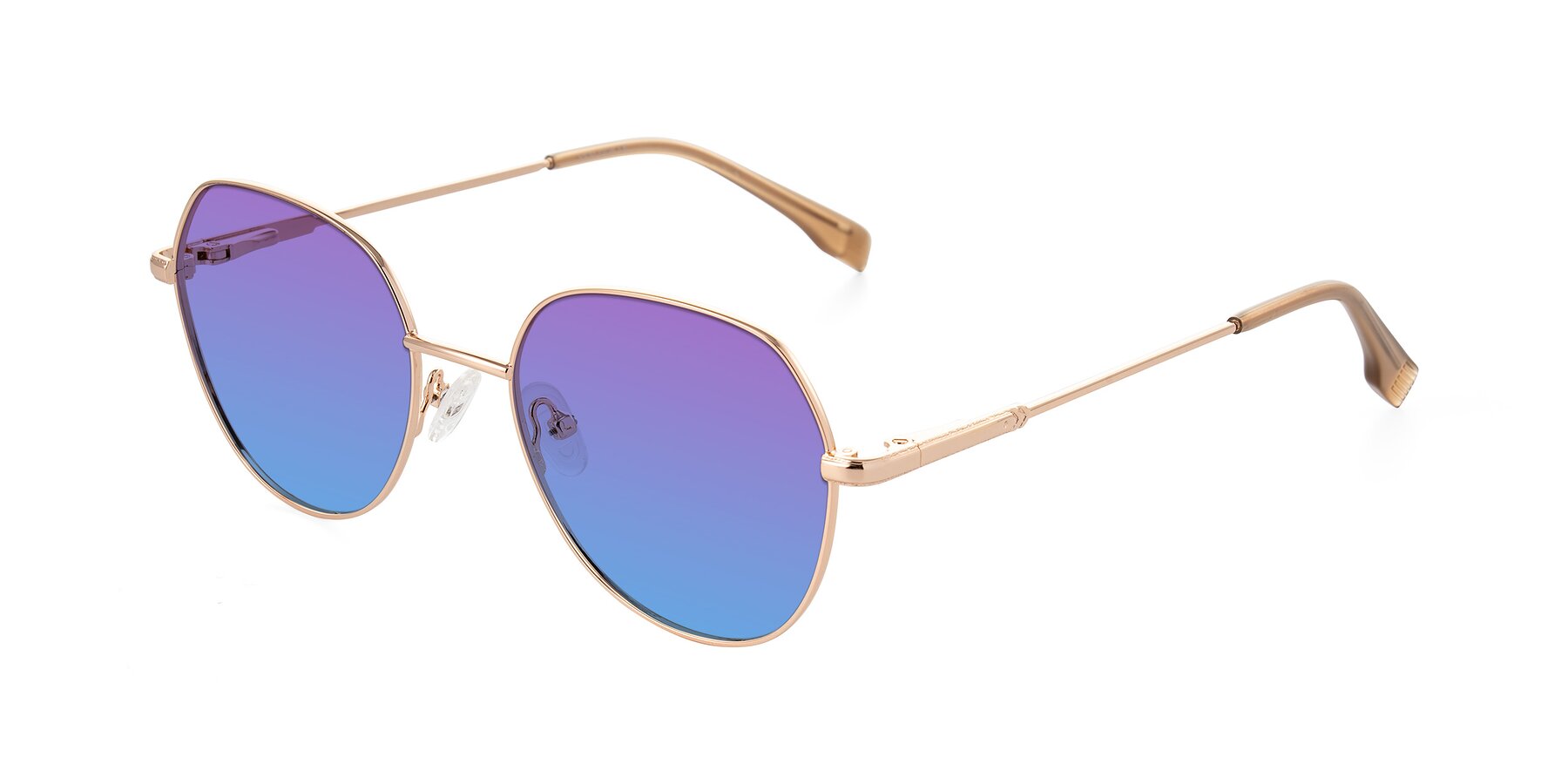 Angle of Deva in Gold with Purple / Blue Gradient Lenses