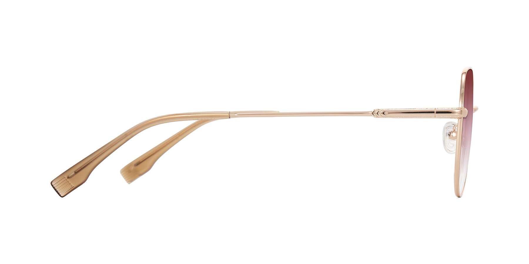 Side of Deva in Gold with Garnet Gradient Lenses