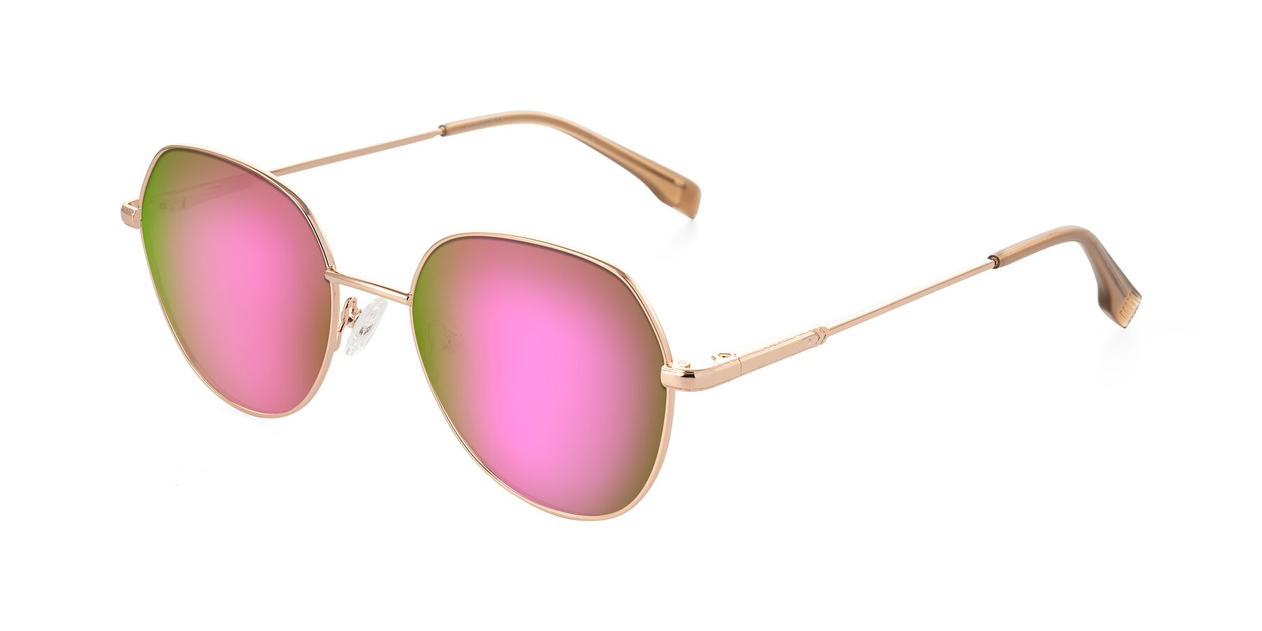 Angle of Deva in Gold with Pink Mirrored Lenses