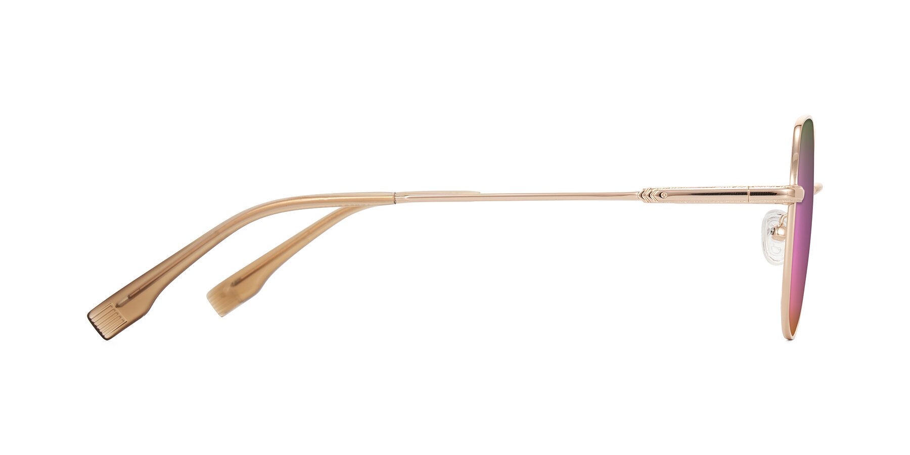 Side of Deva in Gold with Pink Mirrored Lenses