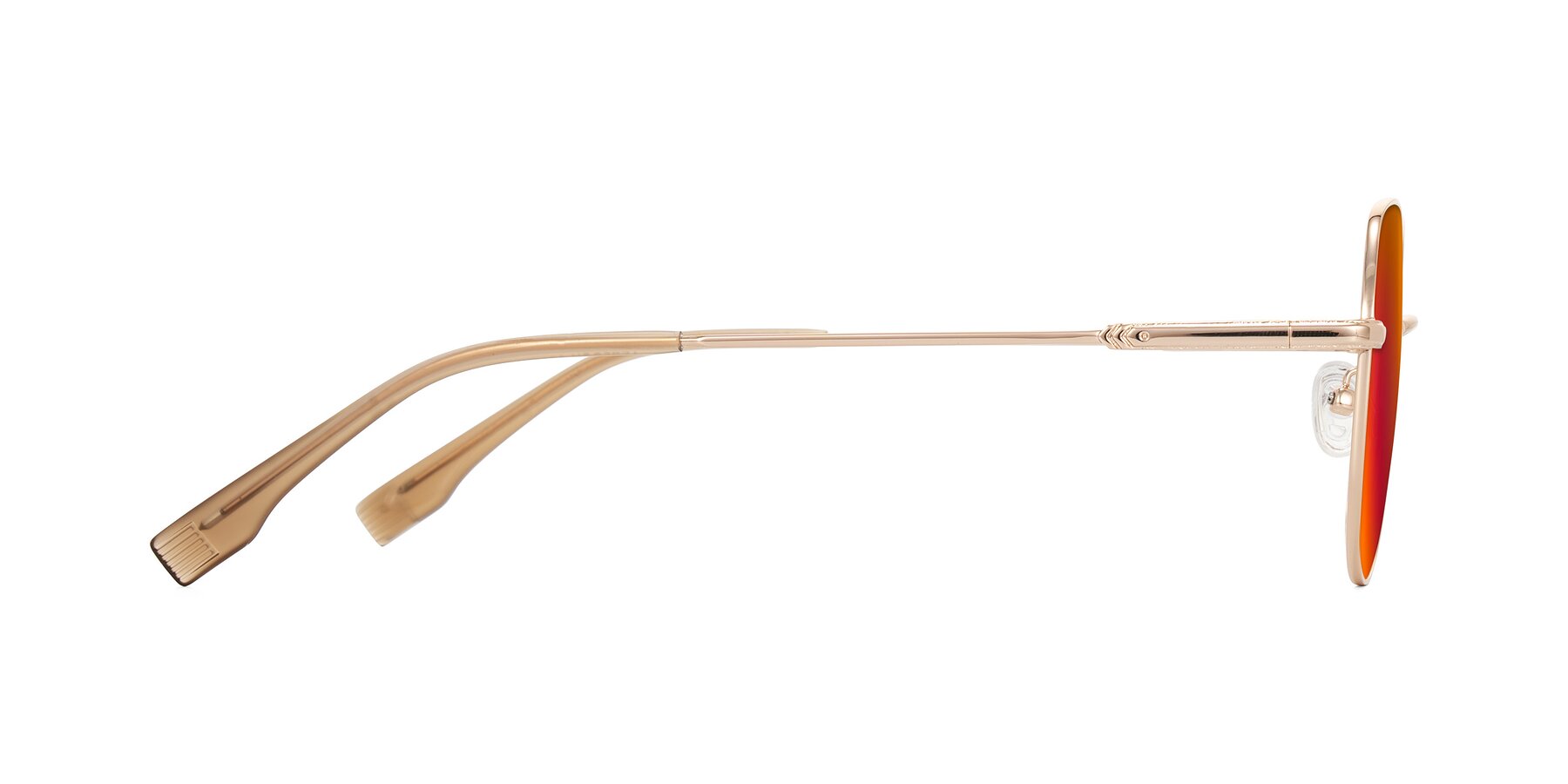 Side of Deva in Gold with Red Gold Mirrored Lenses