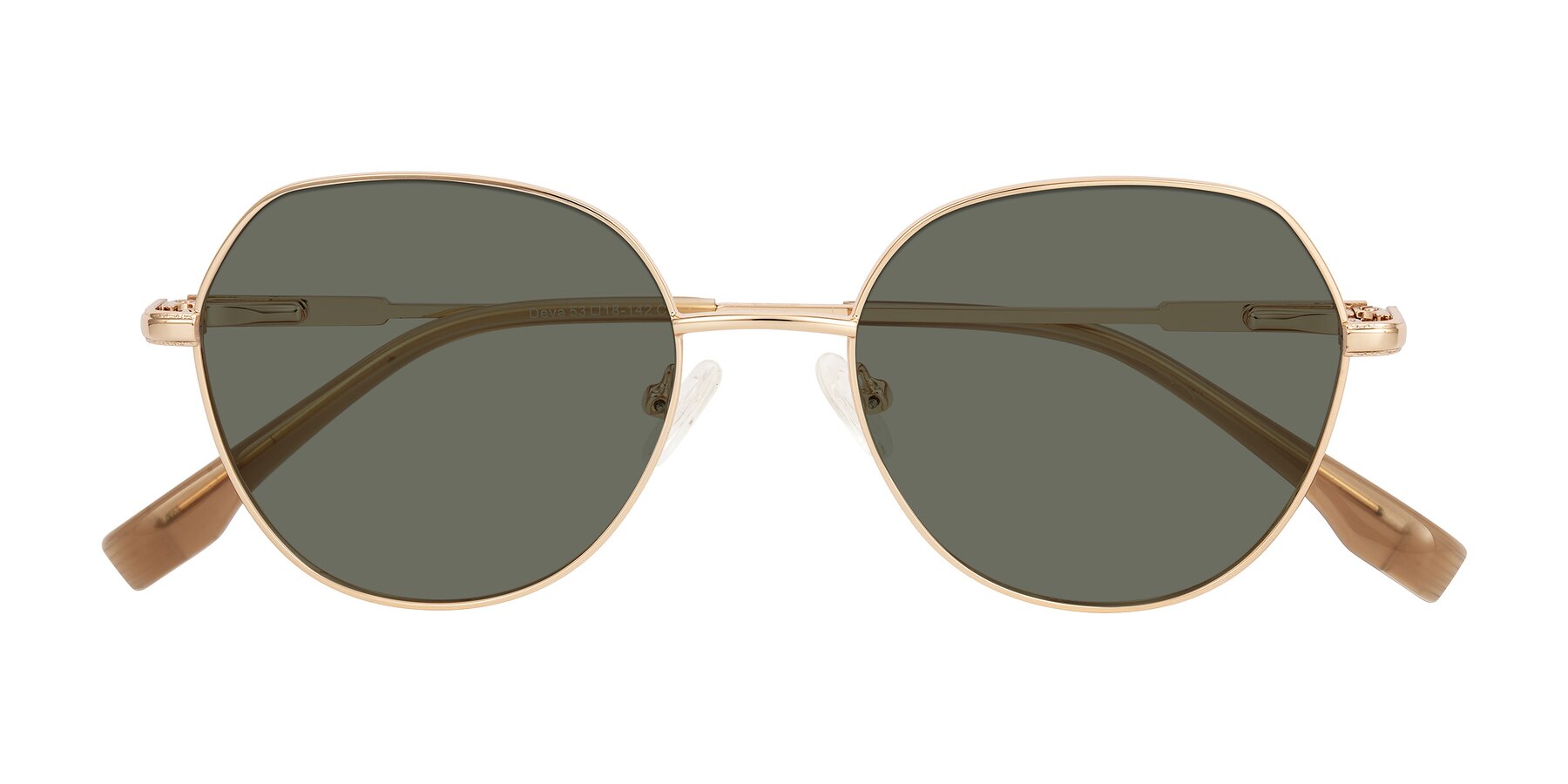 Folded Front of Deva in Gold with Gray Polarized Lenses