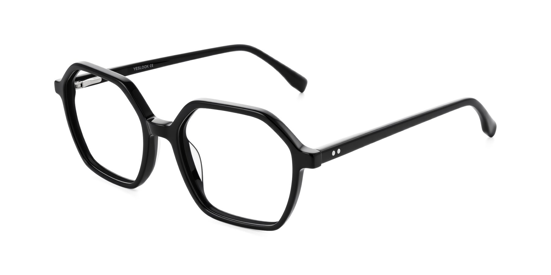 Angle of Hortale in Black with Clear Eyeglass Lenses
