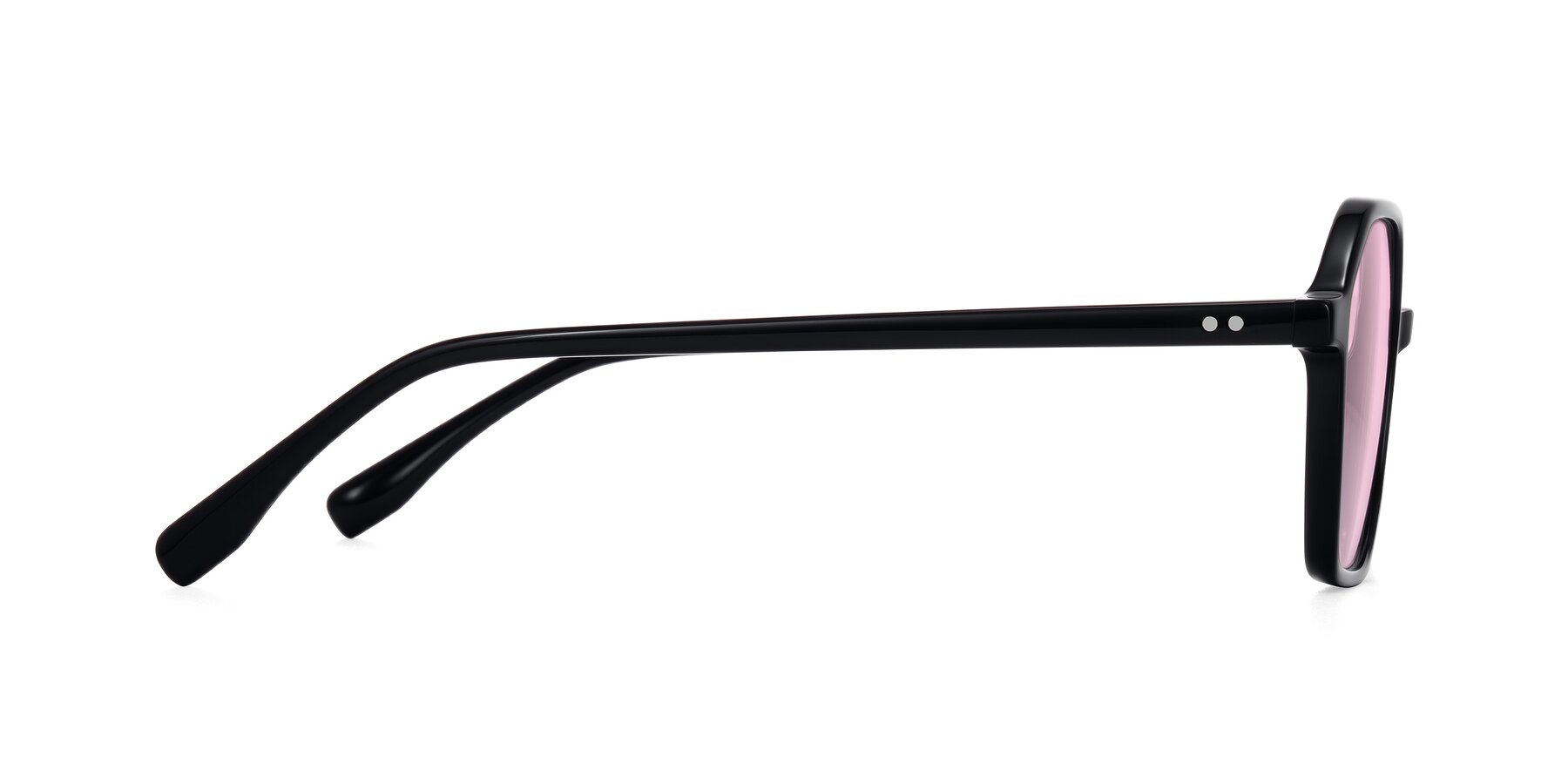 Side of Hortale in Black with Light Pink Tinted Lenses
