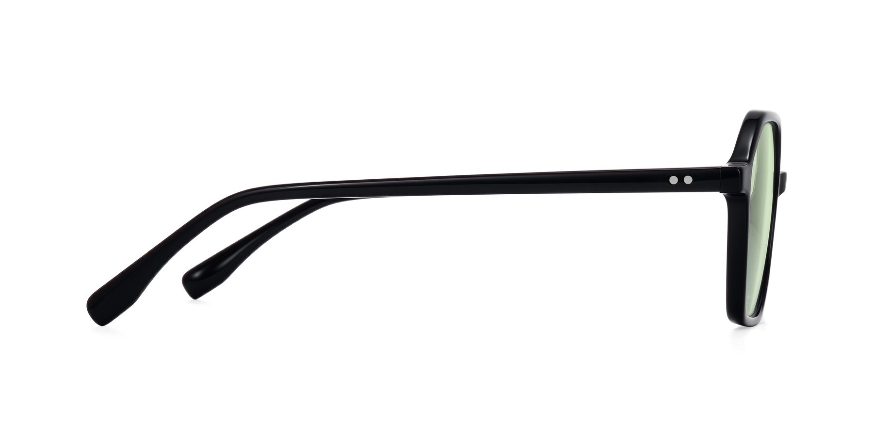 Side of Hortale in Black with Light Green Tinted Lenses