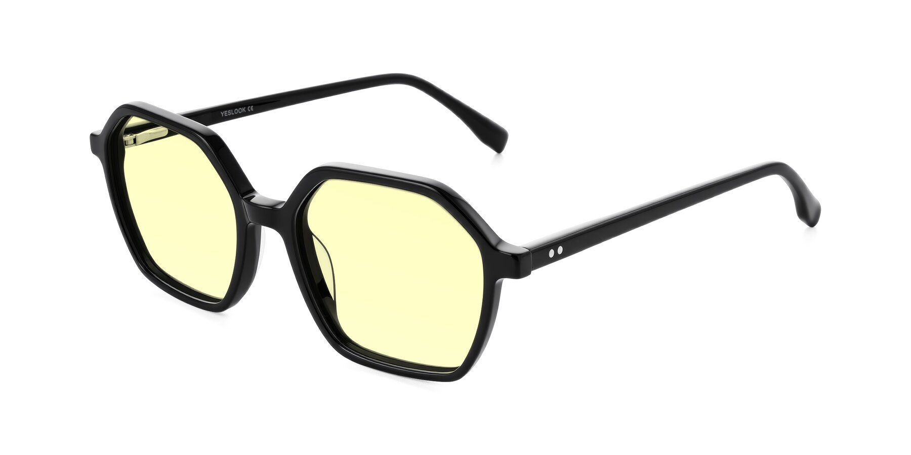 Angle of Hortale in Black with Light Yellow Tinted Lenses