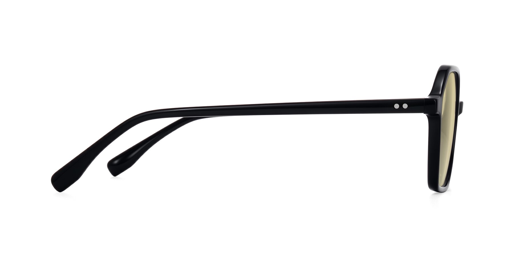 Side of Hortale in Black with Light Champagne Tinted Lenses