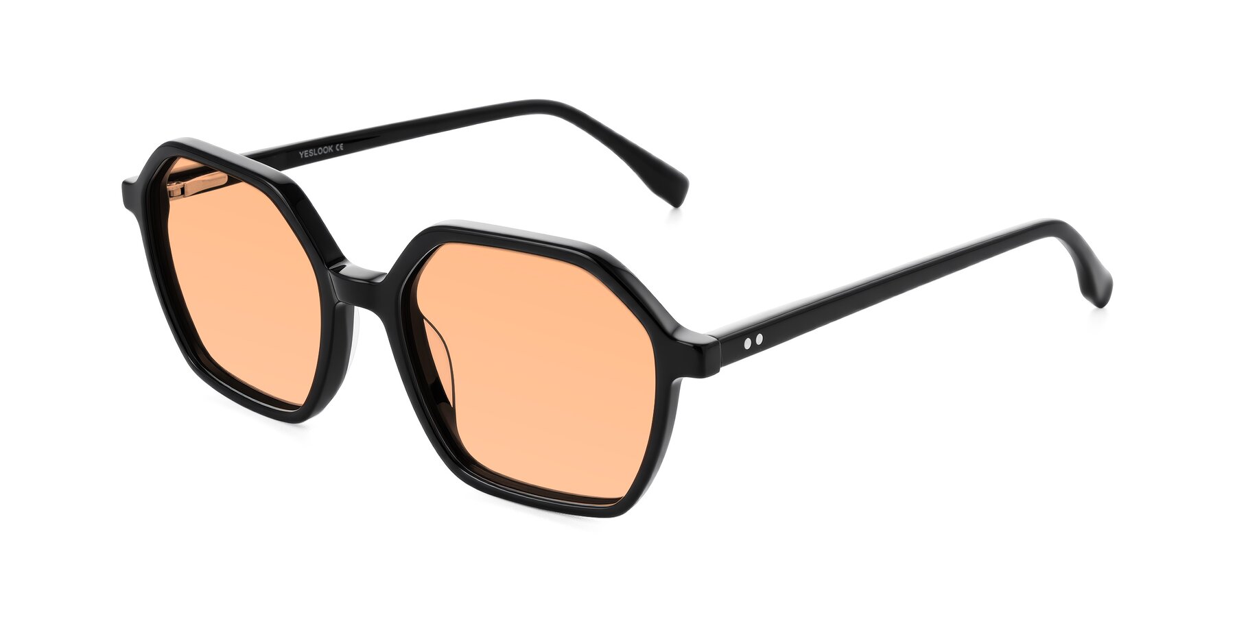 Angle of Hortale in Black with Light Orange Tinted Lenses