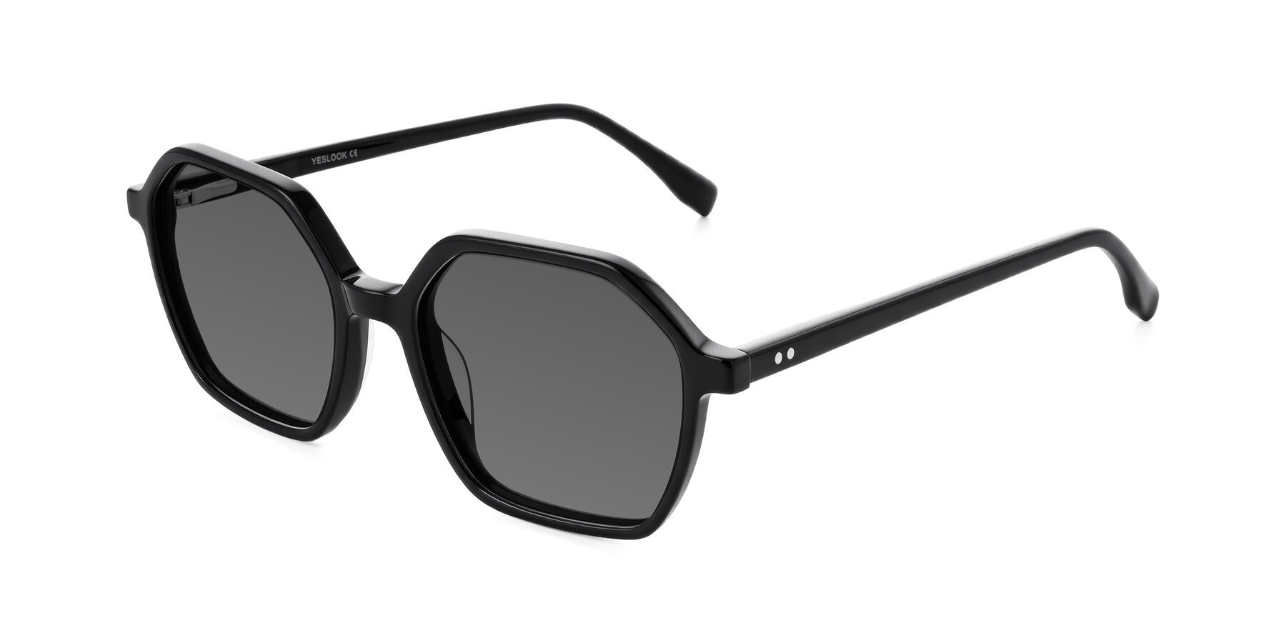 Angle of Hortale in Black with Medium Gray Tinted Lenses