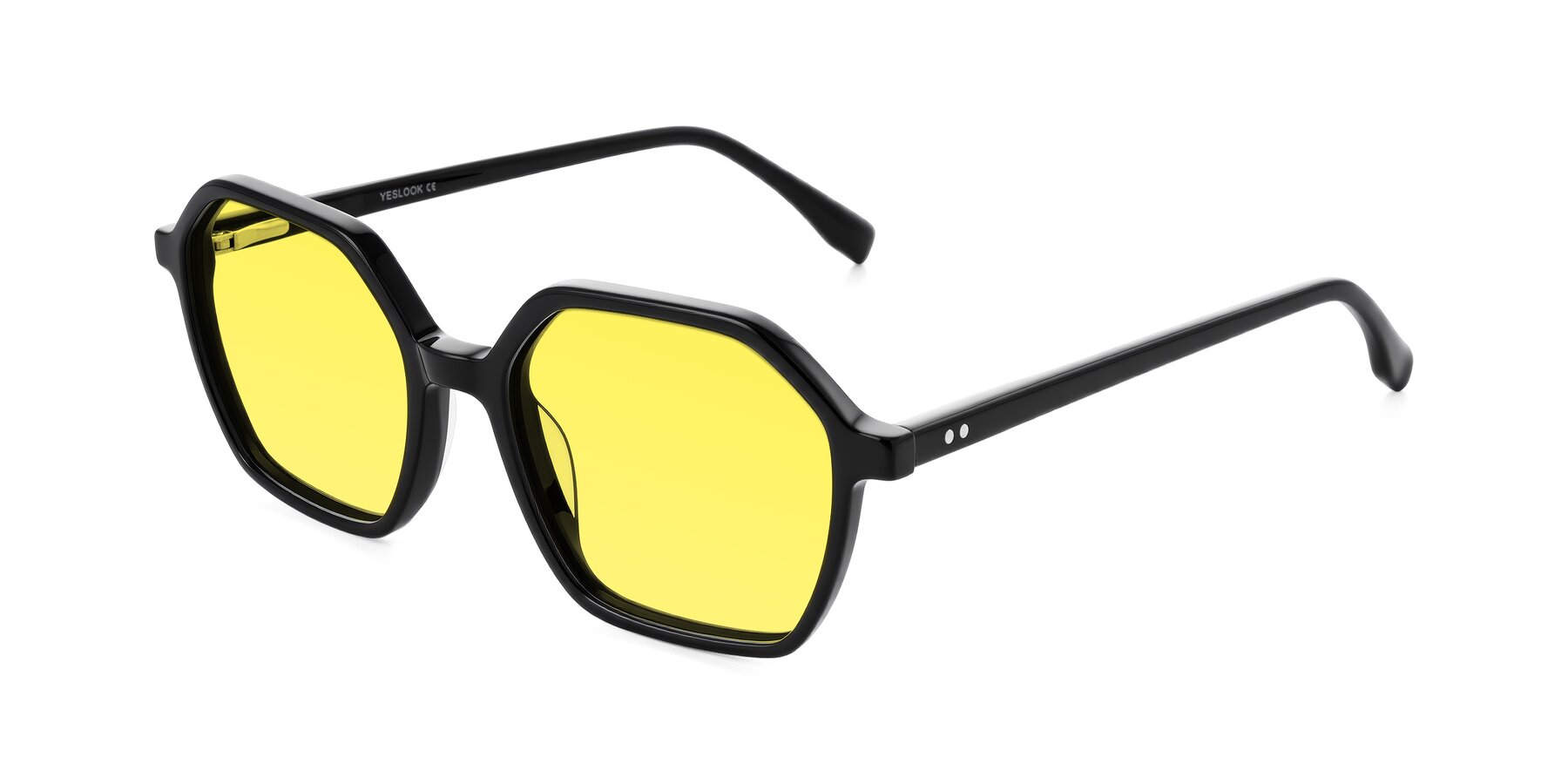 Angle of Hortale in Black with Medium Yellow Tinted Lenses
