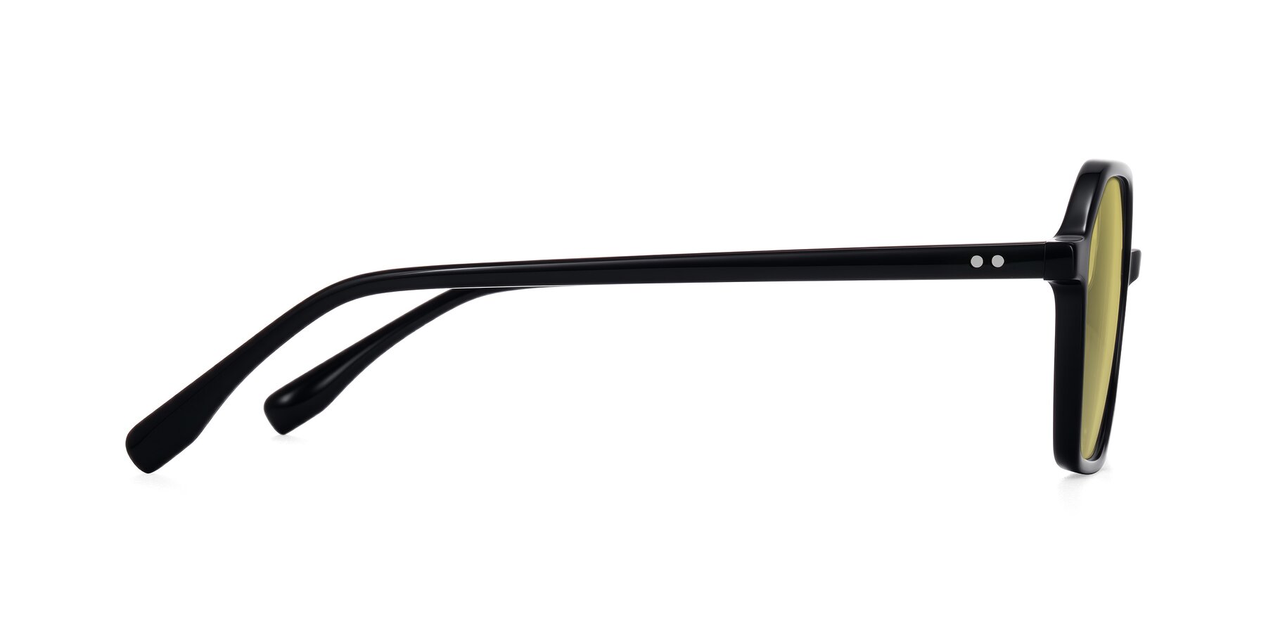 Side of Hortale in Black with Medium Champagne Tinted Lenses