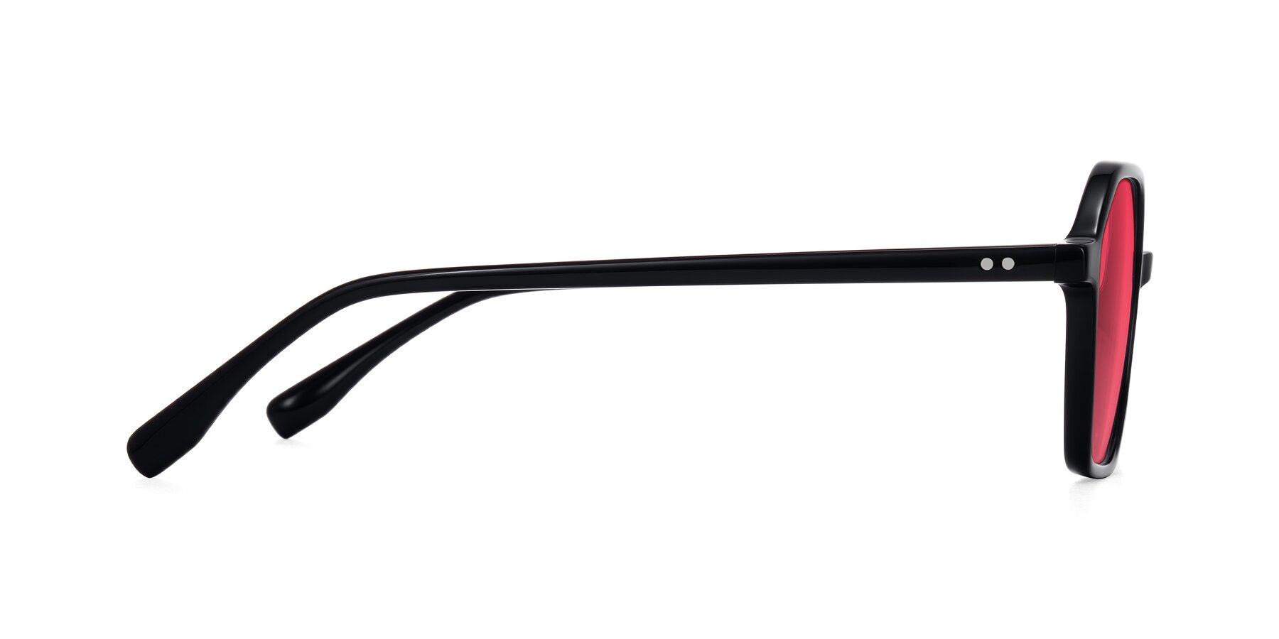 Side of Hortale in Black with Red Tinted Lenses