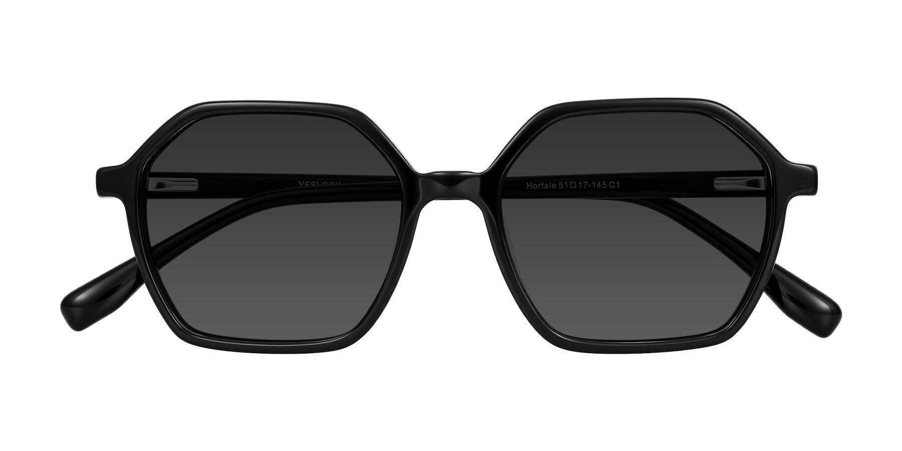 Folded Front of Hortale in Black with Gray Tinted Lenses