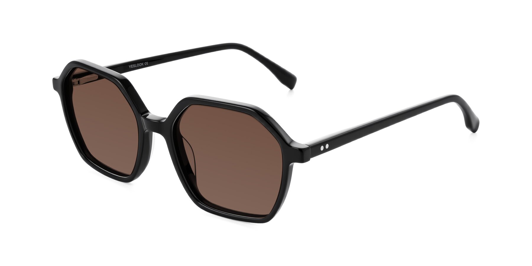 Angle of Hortale in Black with Brown Tinted Lenses