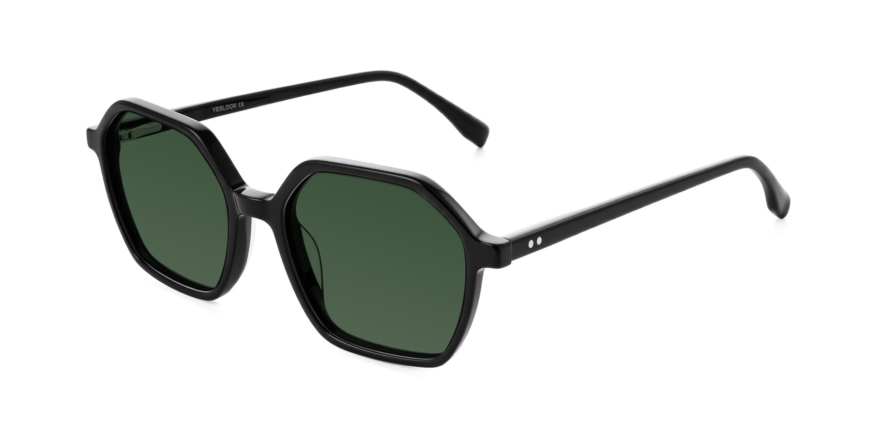 Angle of Hortale in Black with Green Tinted Lenses