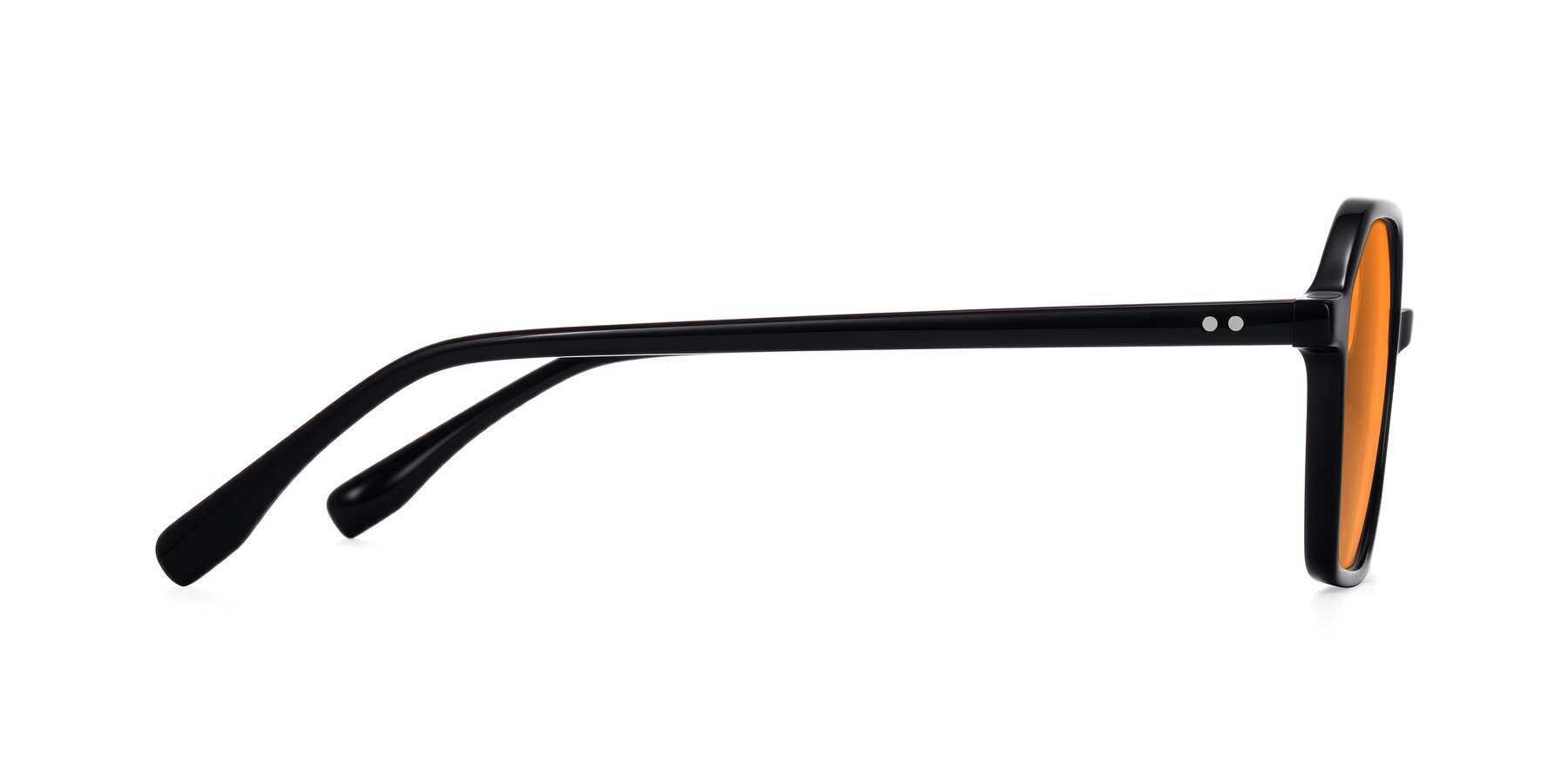 Side of Hortale in Black with Orange Tinted Lenses