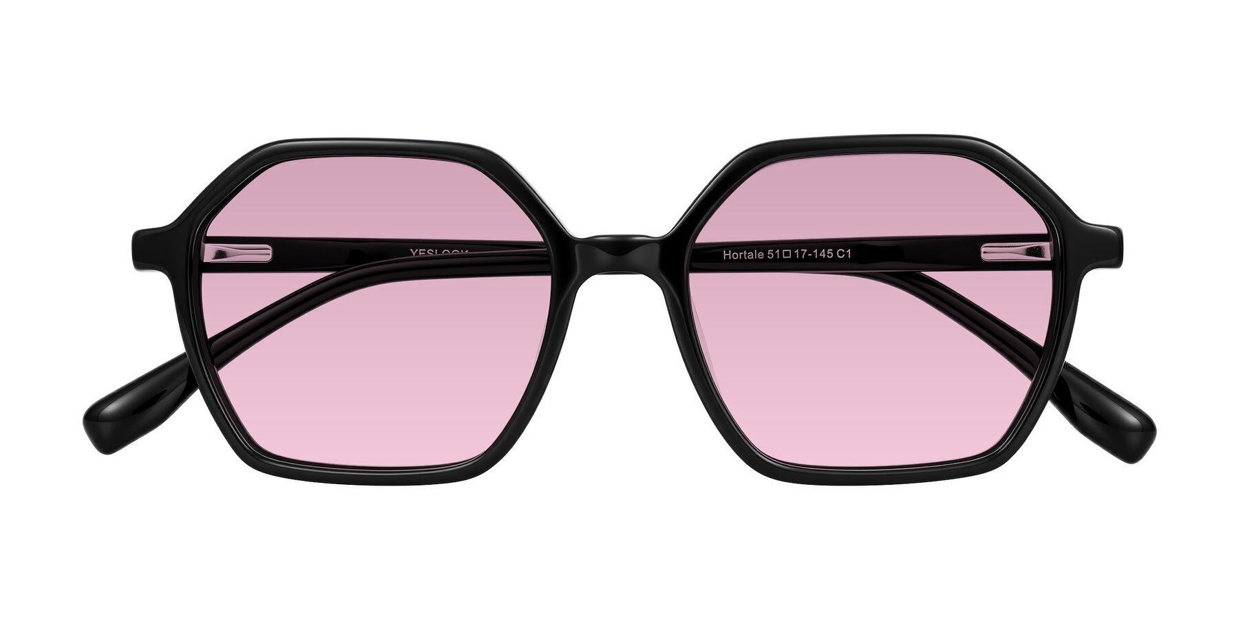 Folded Front of Hortale in Black with Light Wine Tinted Lenses