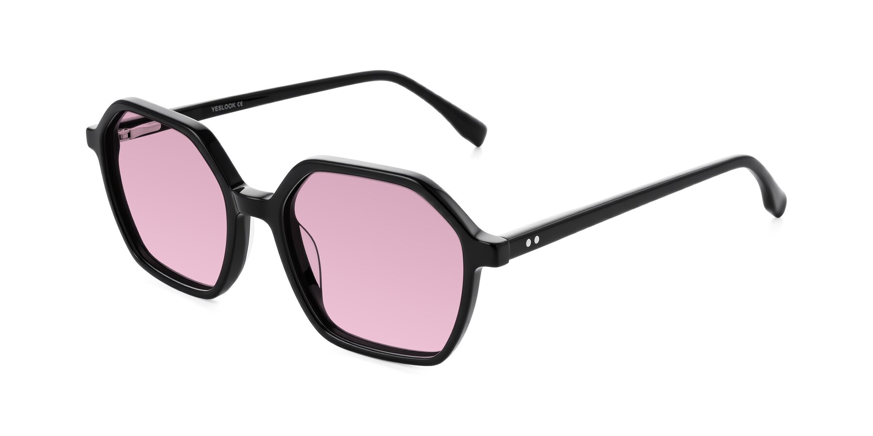 Angle of Hortale in Black with Light Wine Tinted Lenses