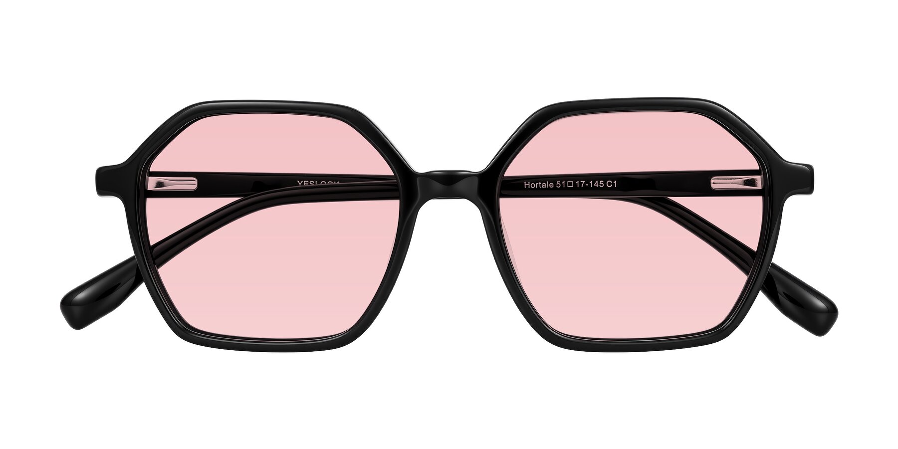 Folded Front of Hortale in Black with Light Garnet Tinted Lenses