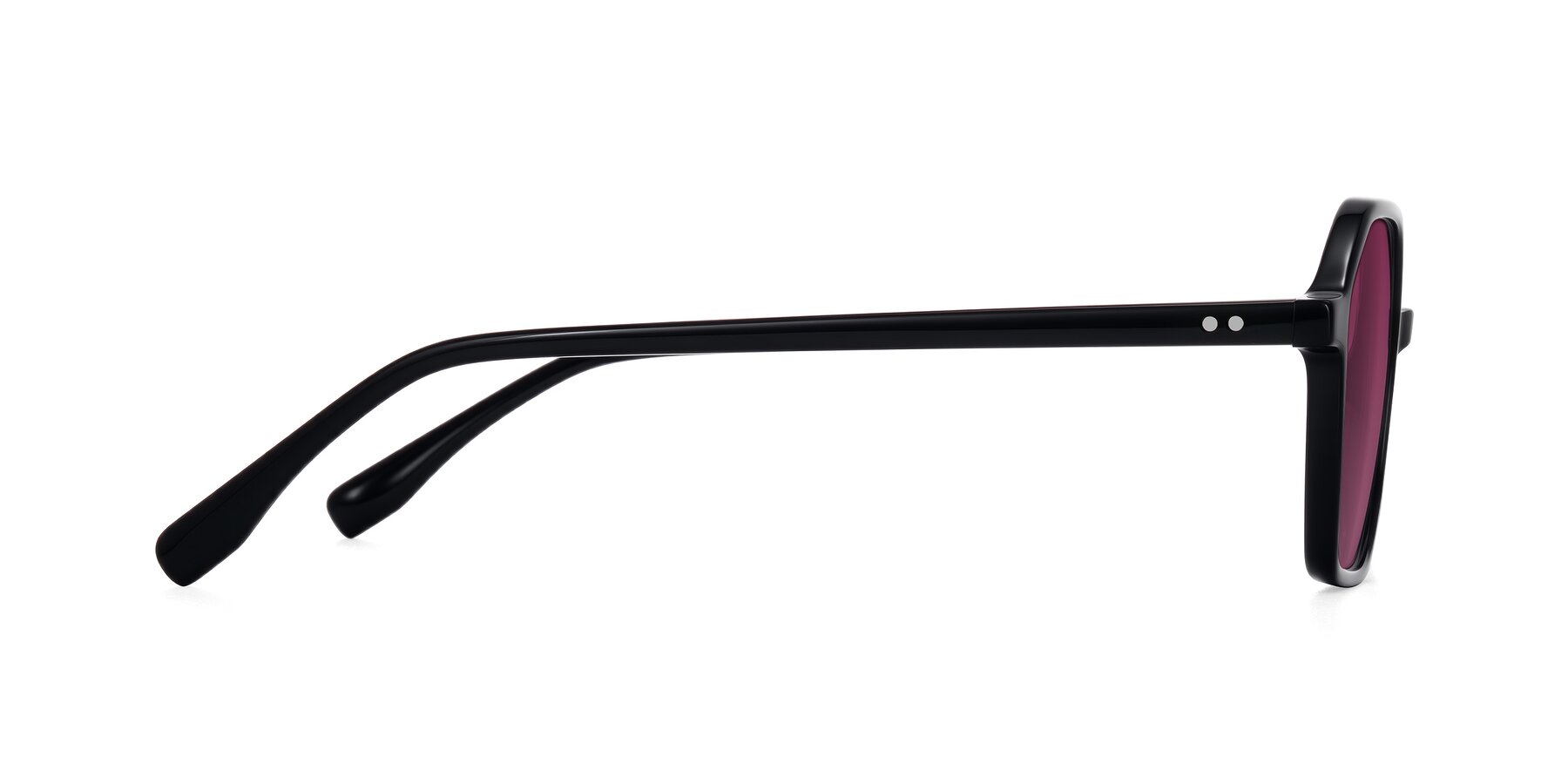Side of Hortale in Black with Wine Tinted Lenses
