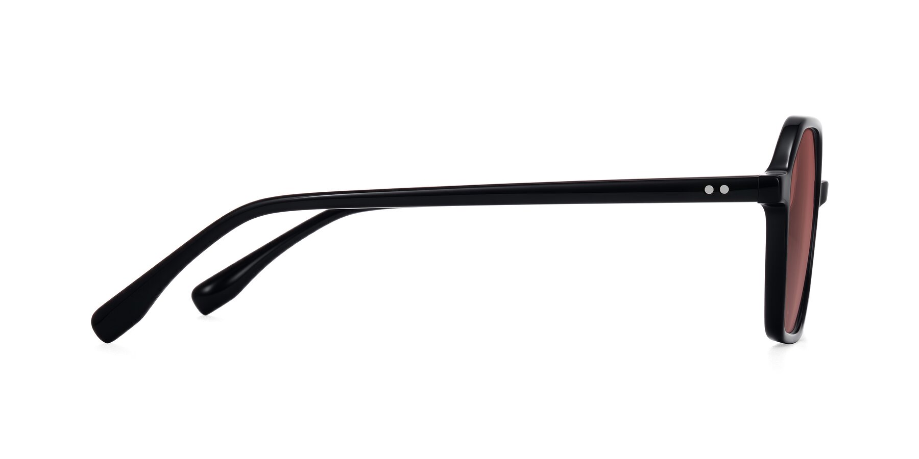Side of Hortale in Black with Garnet Tinted Lenses