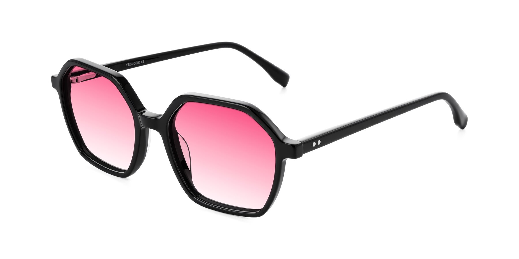 Angle of Hortale in Black with Pink Gradient Lenses