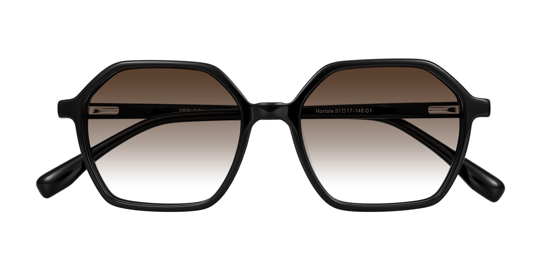 Folded Front of Hortale in Black with Brown Gradient Lenses