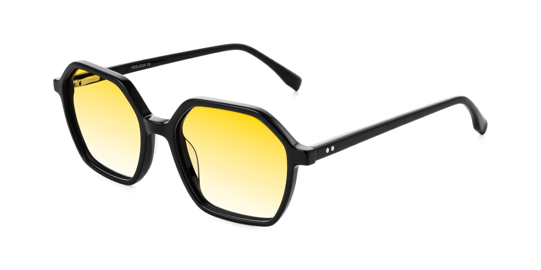 Angle of Hortale in Black with Yellow Gradient Lenses