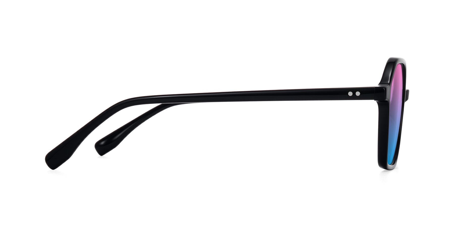 Side of Hortale in Black with Pink / Blue Gradient Lenses