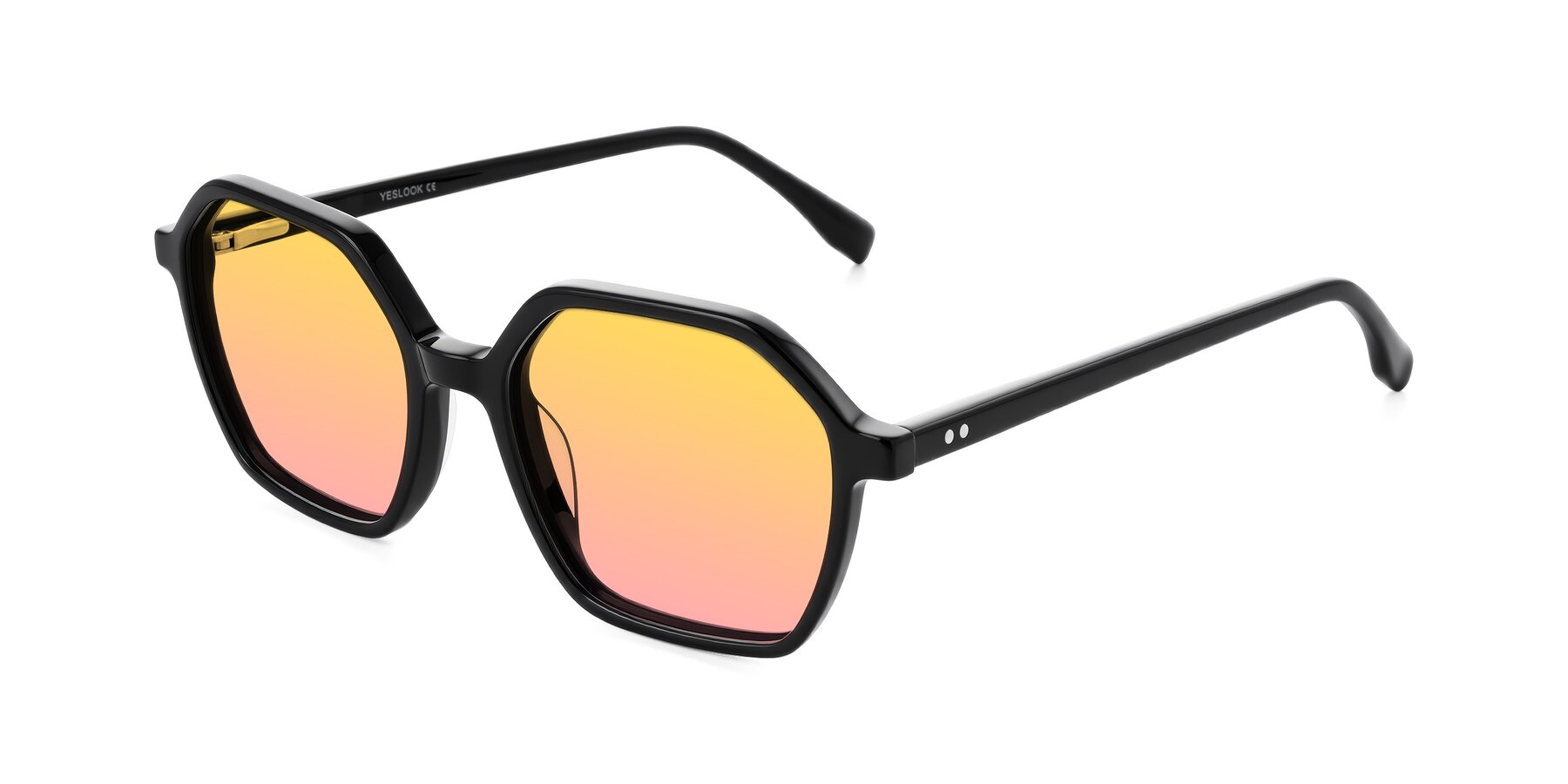 Angle of Hortale in Black with Yellow / Pink Gradient Lenses