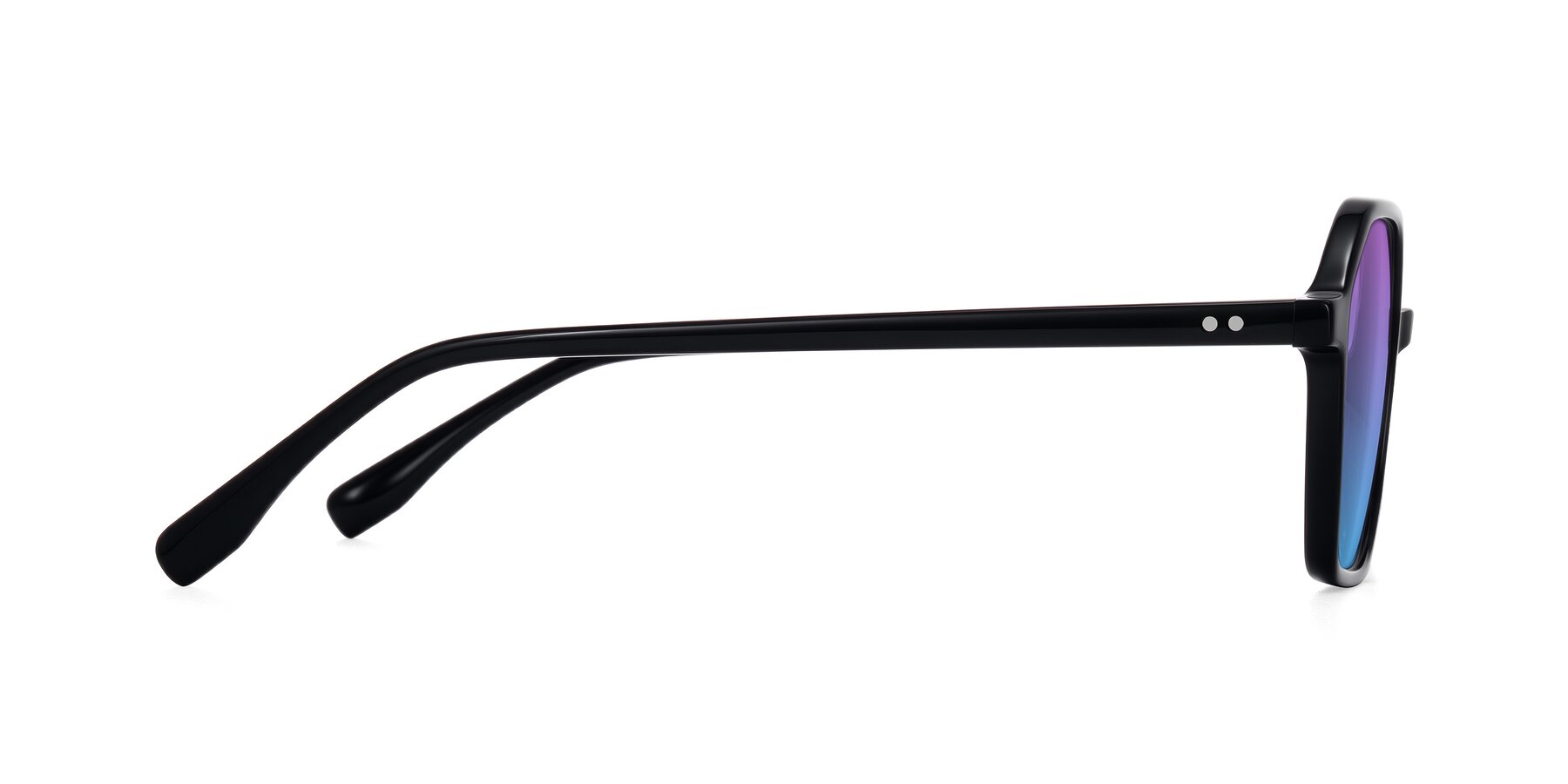 Side of Hortale in Black with Purple / Blue Gradient Lenses