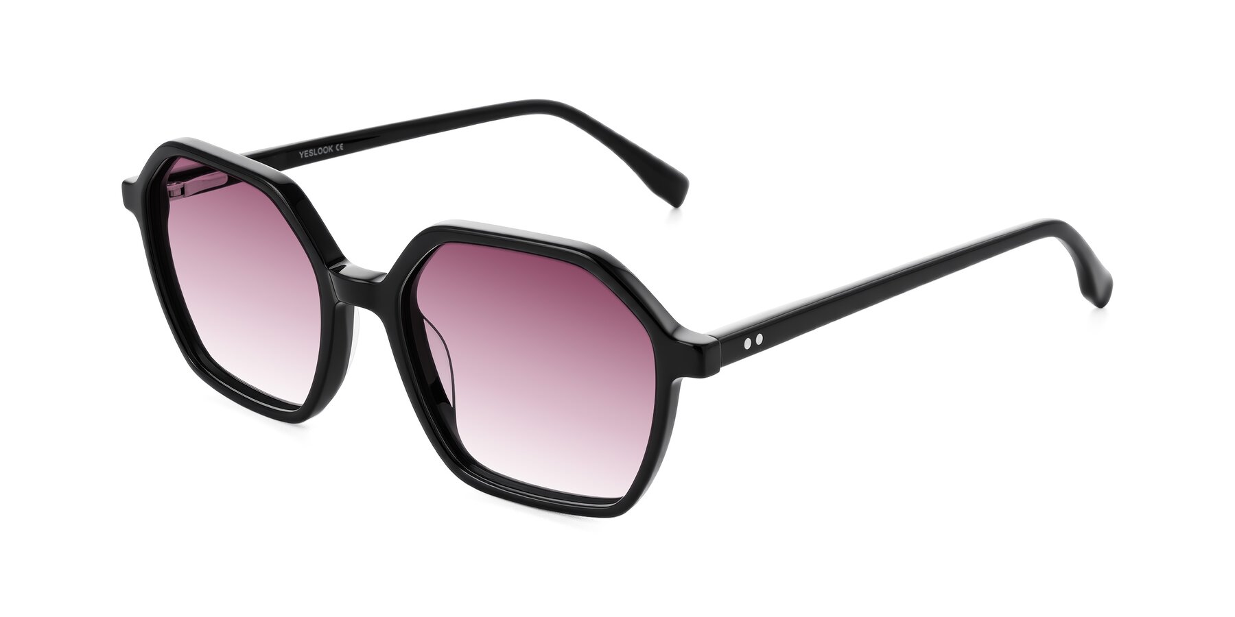 Angle of Hortale in Black with Wine Gradient Lenses