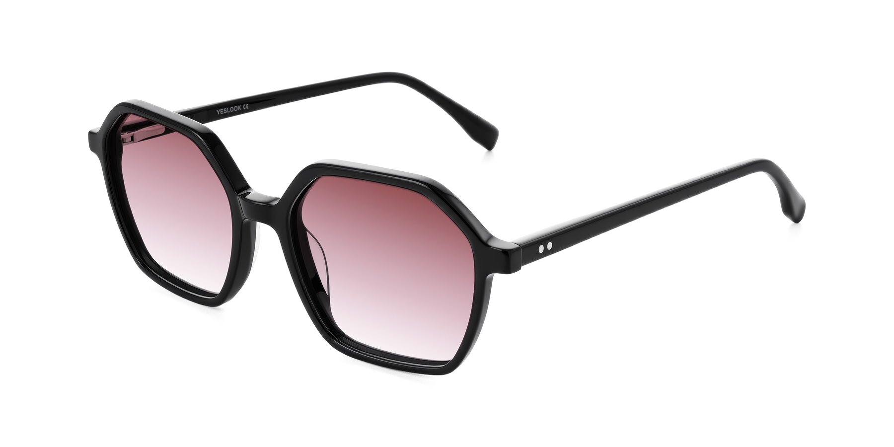 Angle of Hortale in Black with Garnet Gradient Lenses