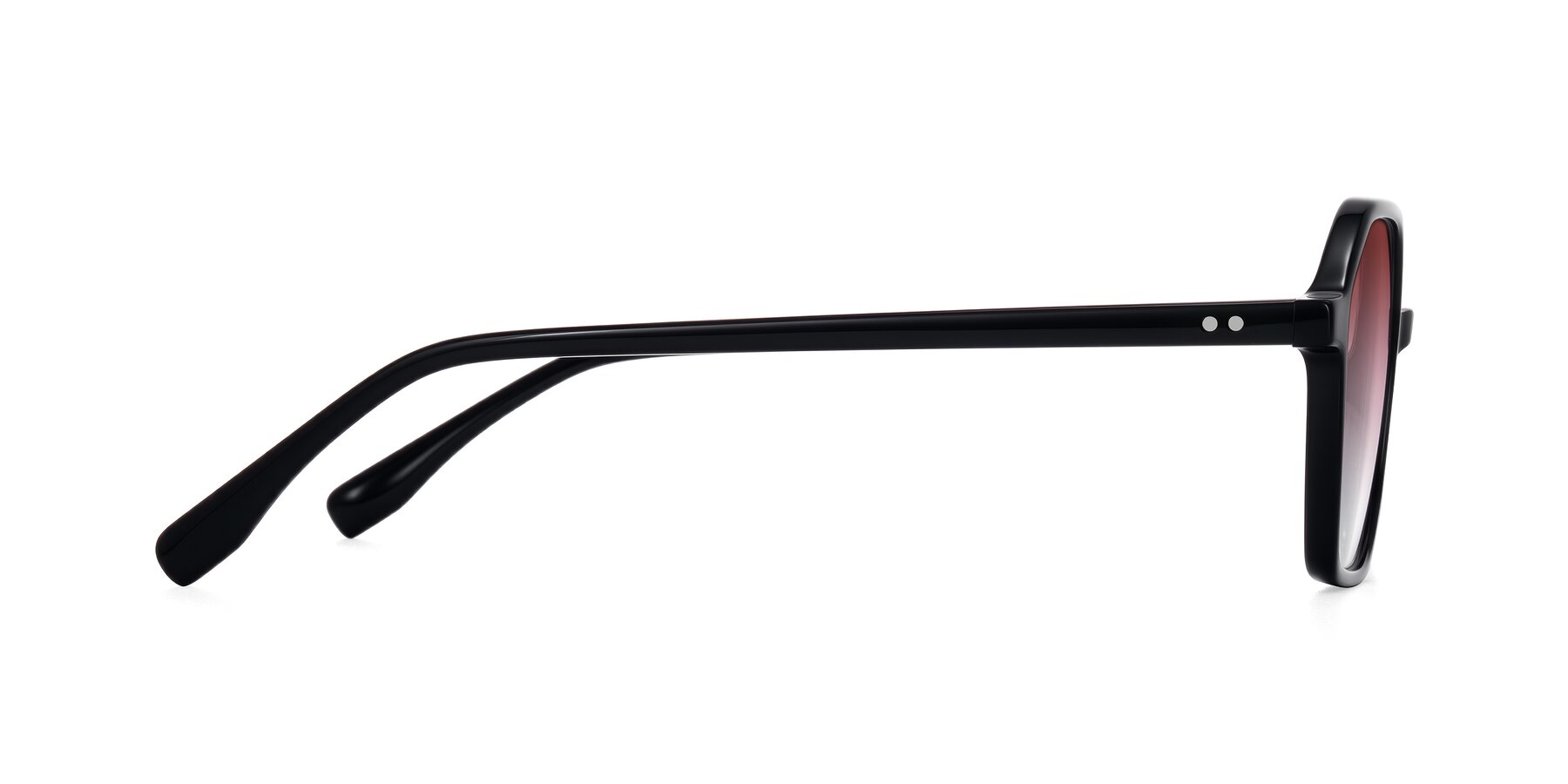 Side of Hortale in Black with Garnet Gradient Lenses