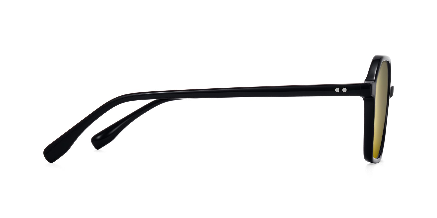 Side of Hortale in Black with Gold Mirrored Lenses