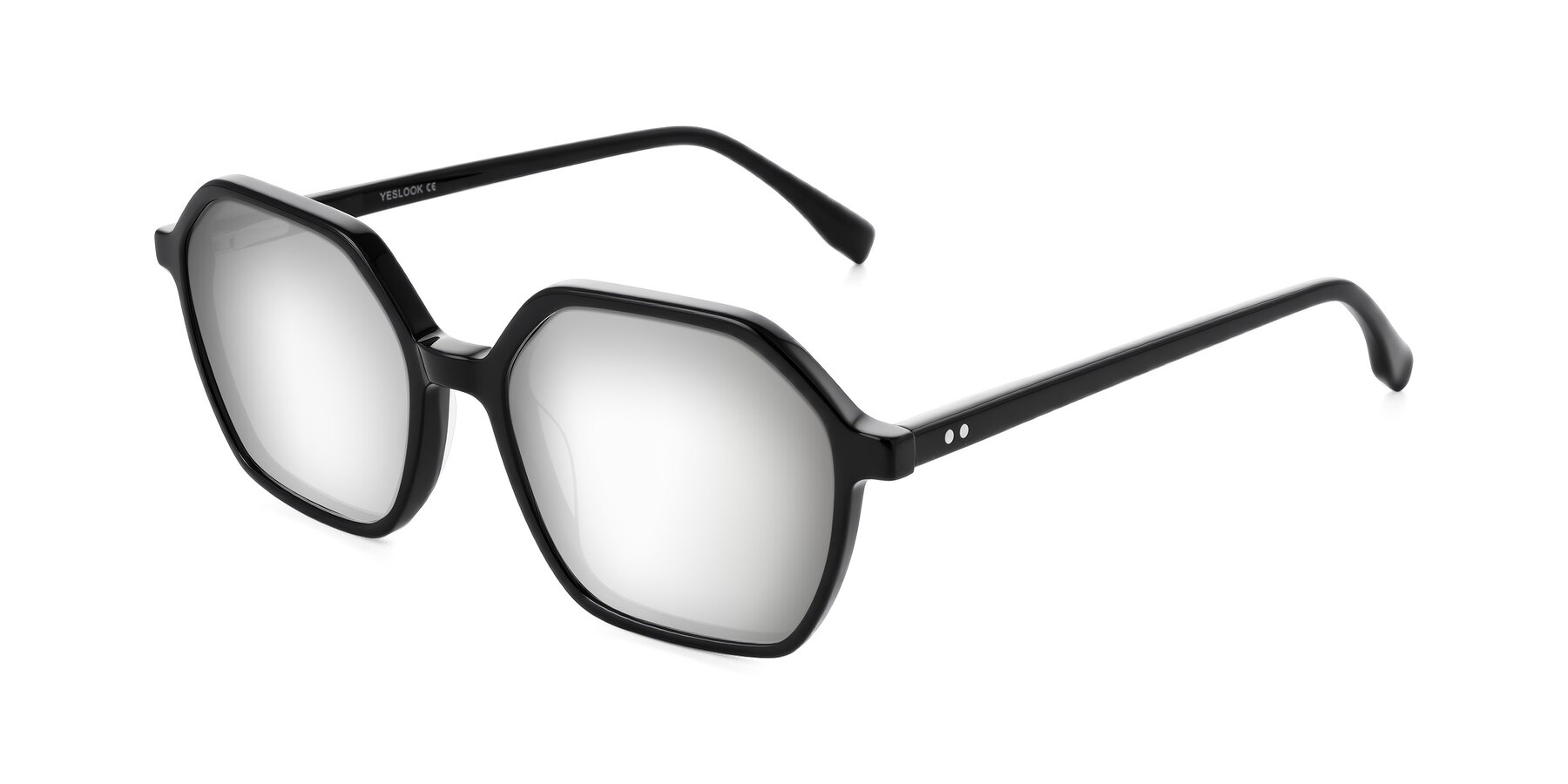 Angle of Hortale in Black with Silver Mirrored Lenses