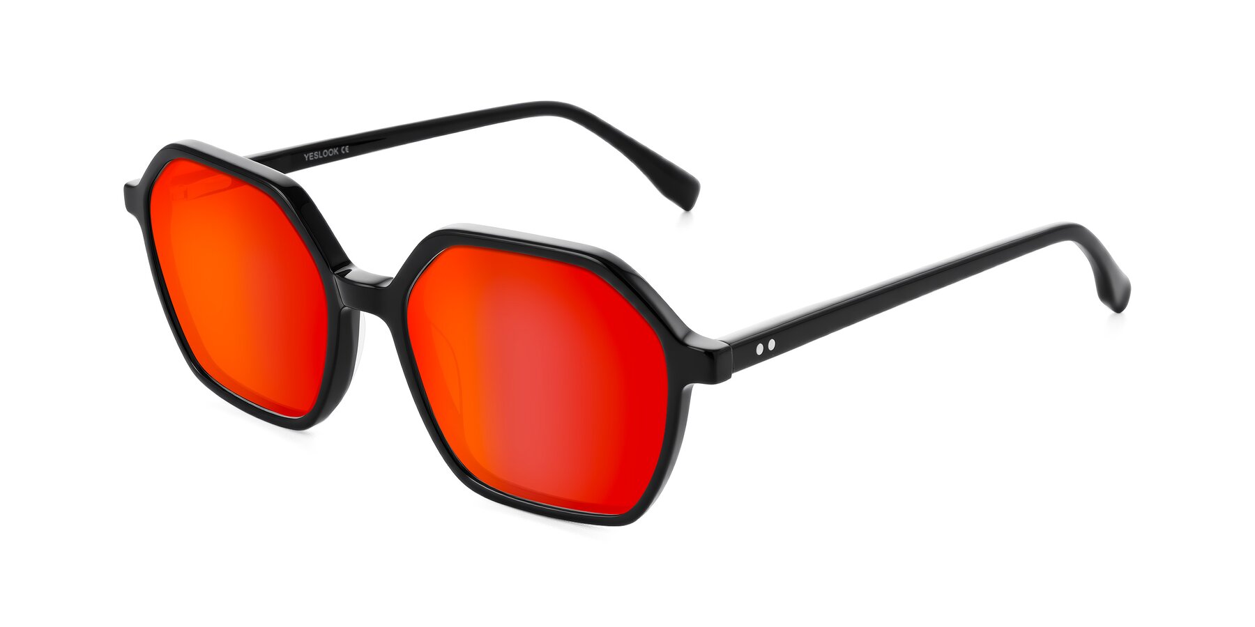 Angle of Hortale in Black with Red Gold Mirrored Lenses
