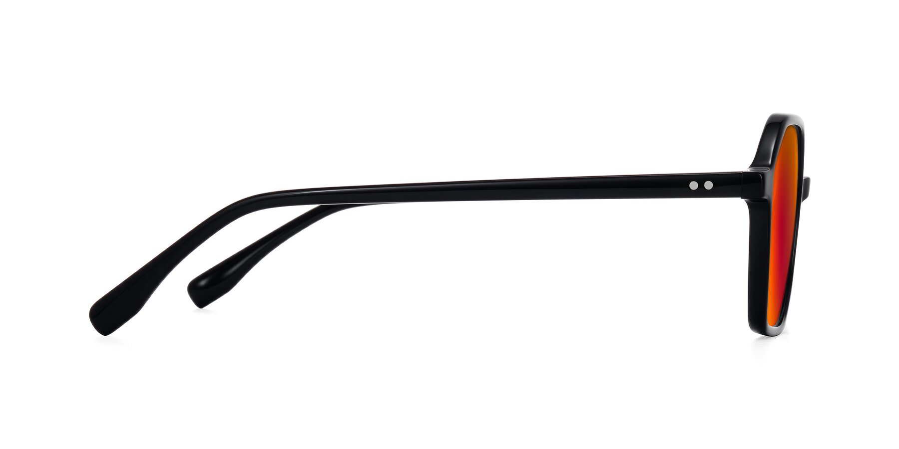 Side of Hortale in Black with Red Gold Mirrored Lenses