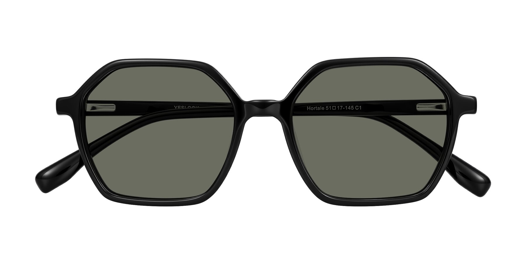 Folded Front of Hortale in Black with Gray Polarized Lenses