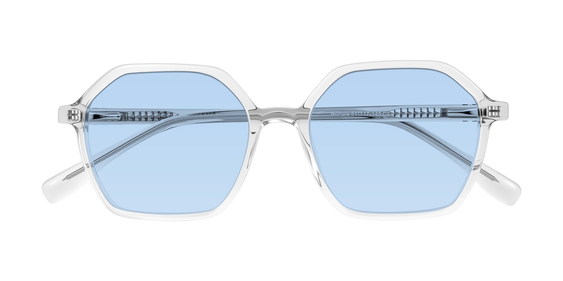 Folded Front of Hortale in Clear with Light Blue Tinted Lenses