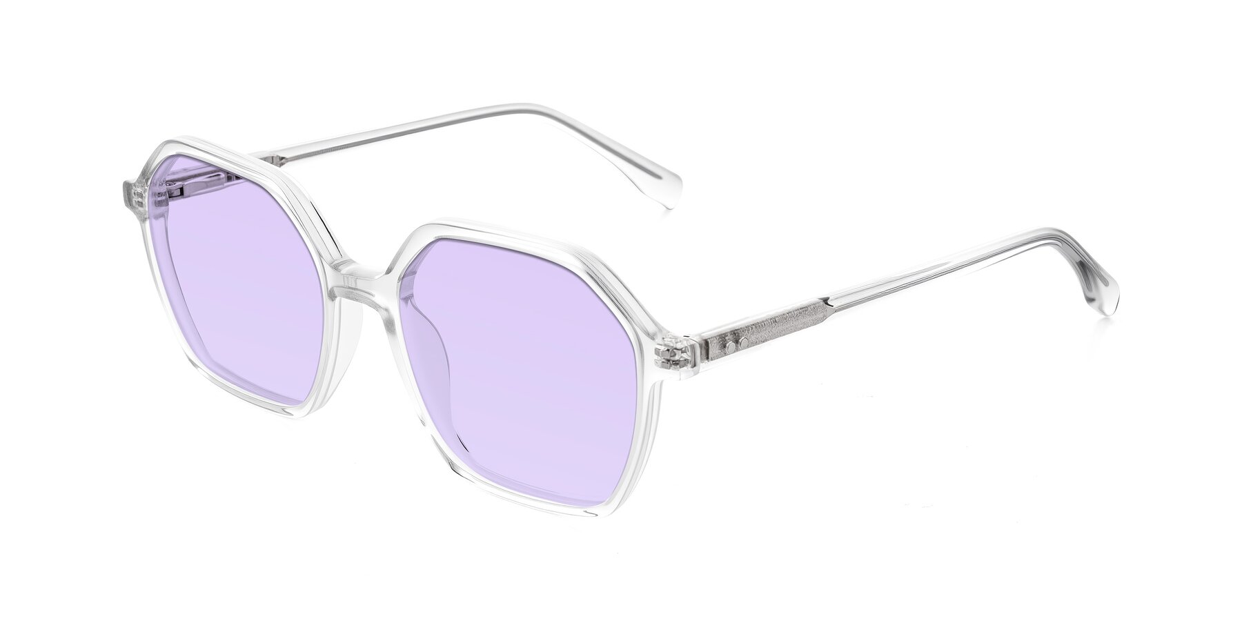 Angle of Hortale in Clear with Light Purple Tinted Lenses