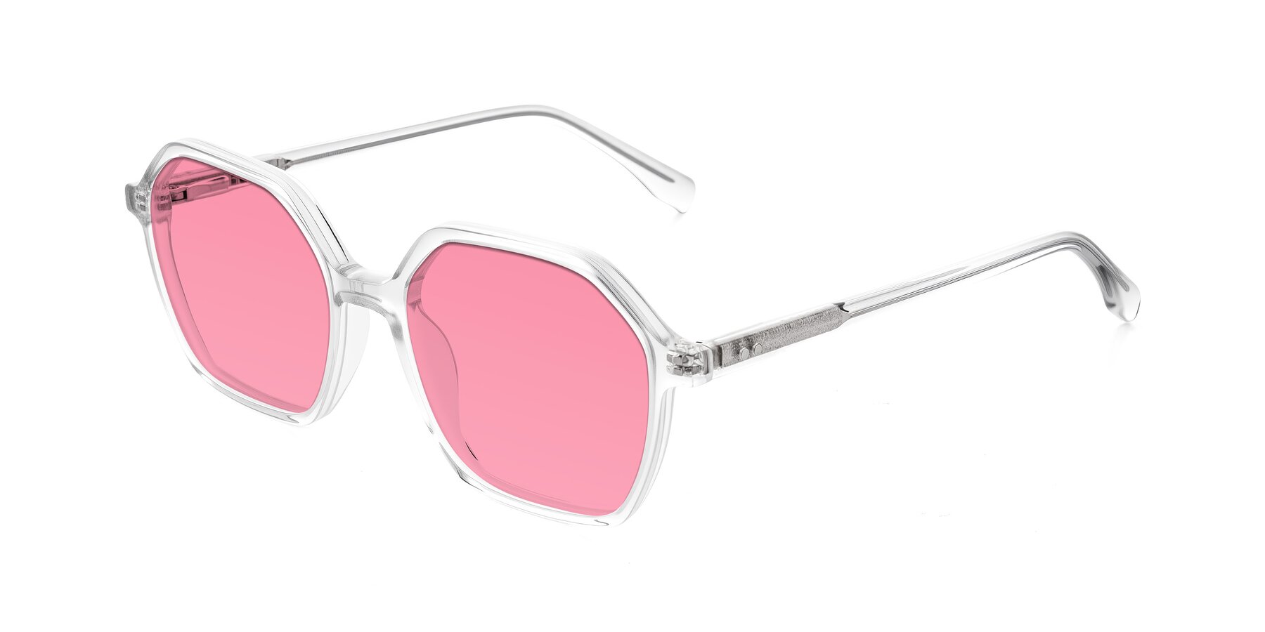 Angle of Hortale in Clear with Pink Tinted Lenses