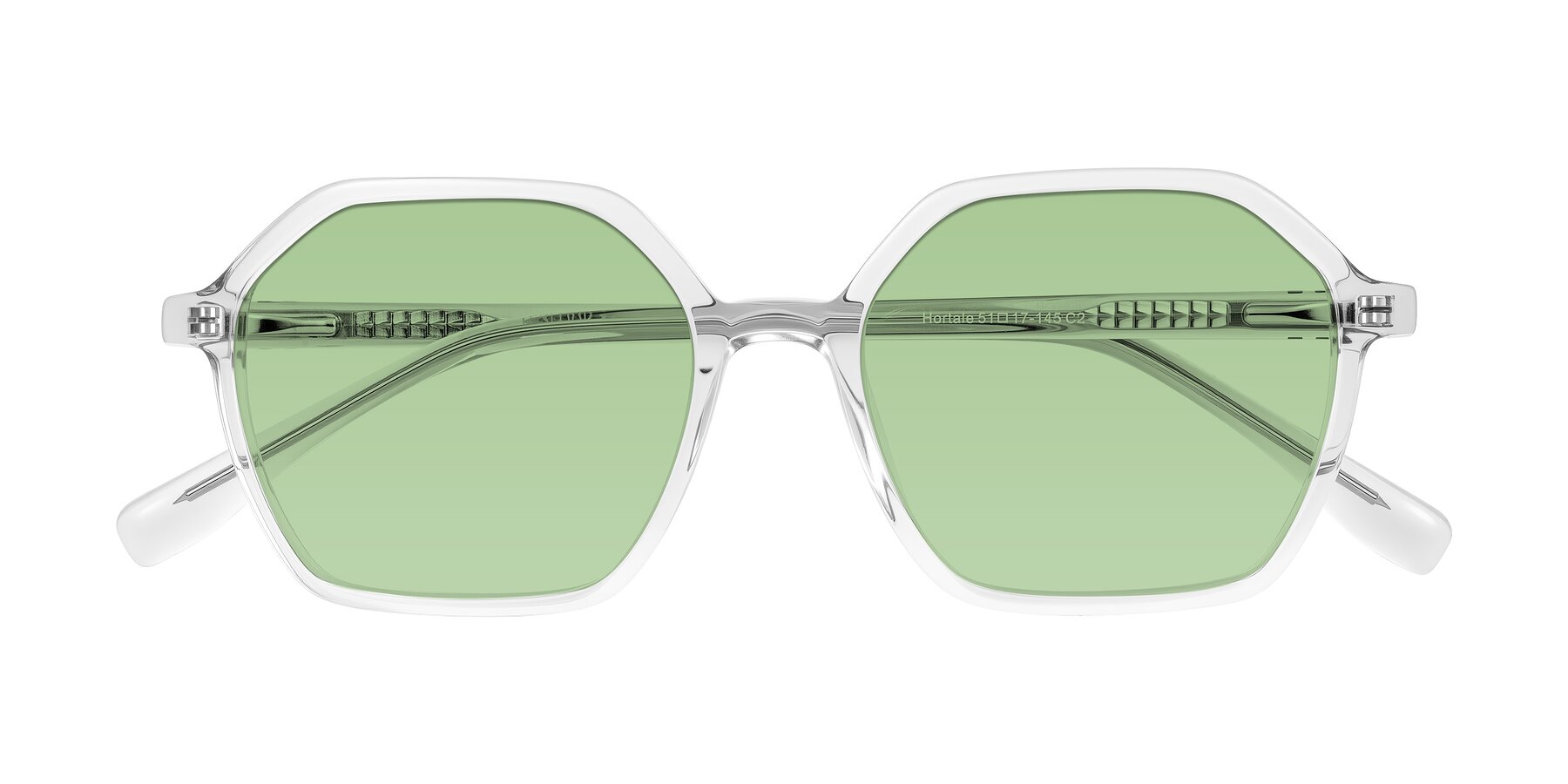 Folded Front of Hortale in Clear with Medium Green Tinted Lenses
