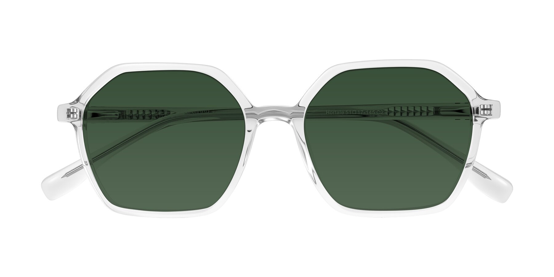 Folded Front of Hortale in Clear with Green Tinted Lenses
