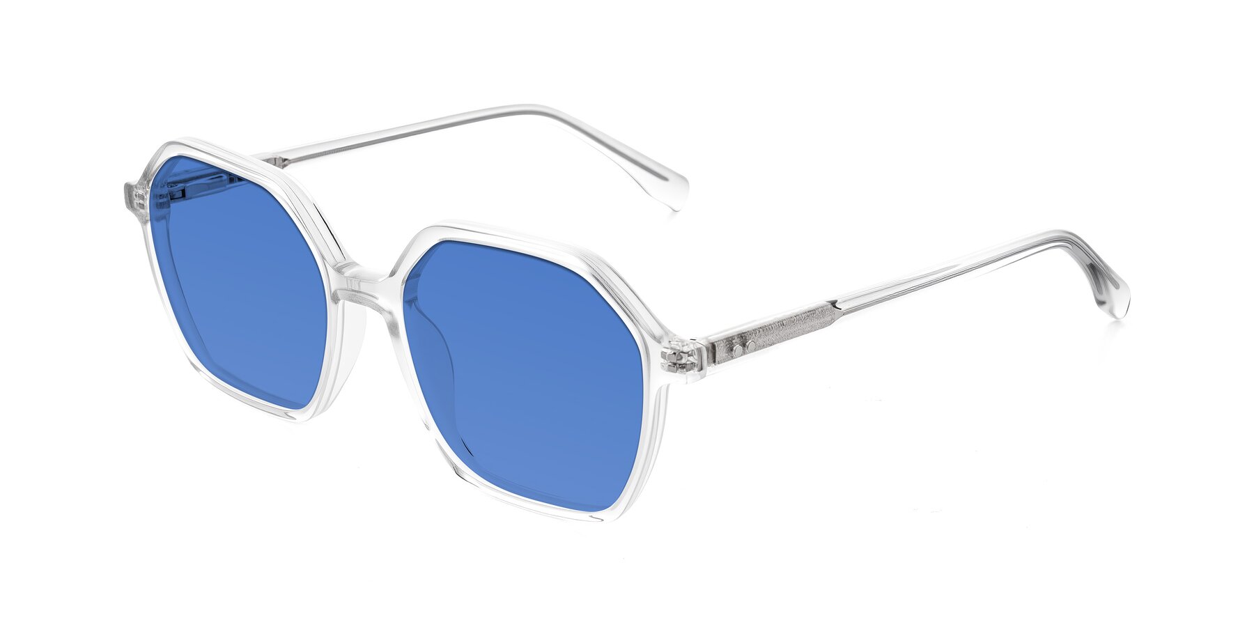 Angle of Hortale in Clear with Blue Tinted Lenses