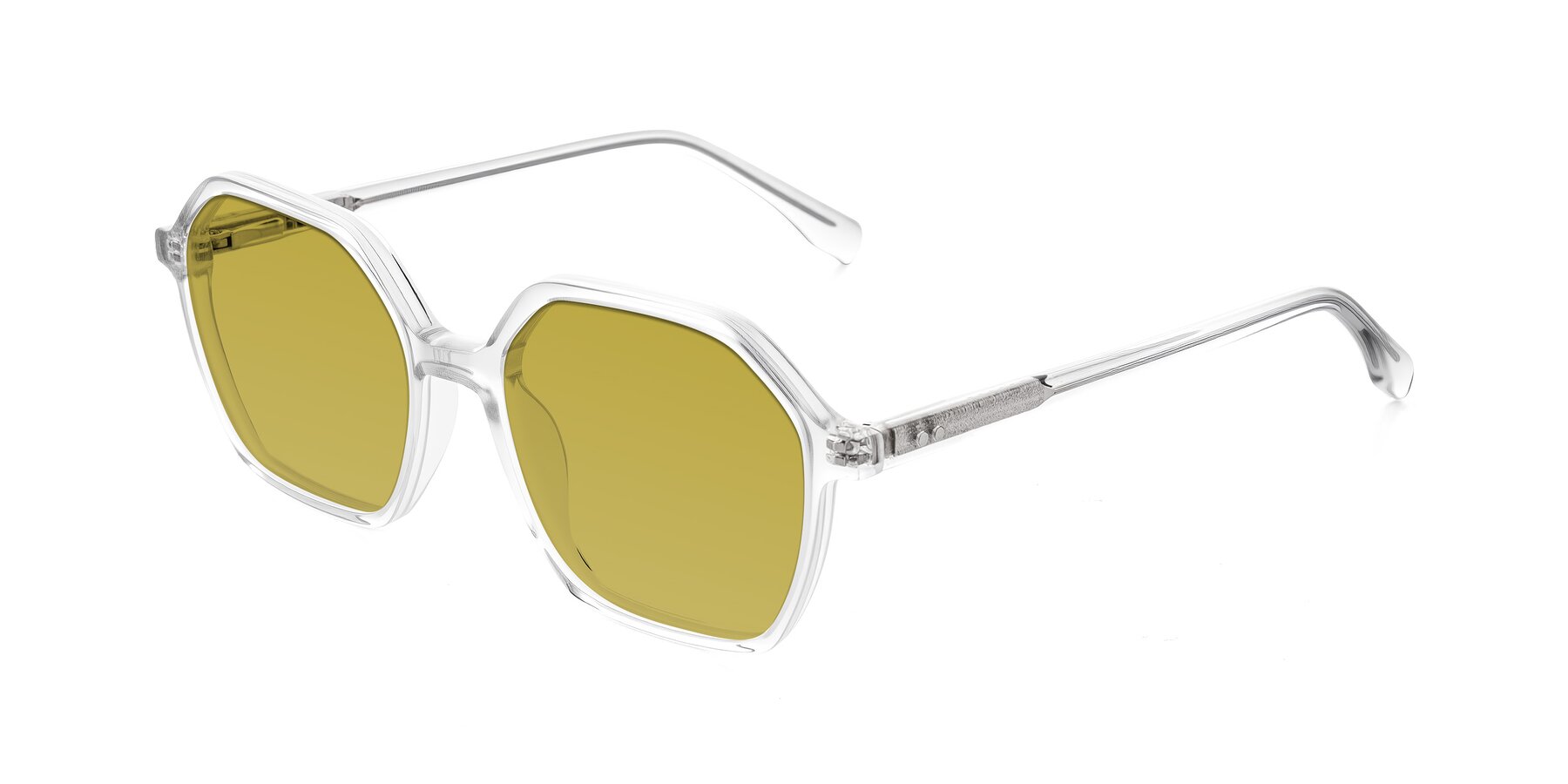 Angle of Hortale in Clear with Champagne Tinted Lenses