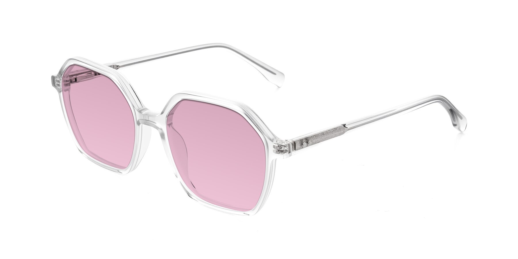 Angle of Hortale in Clear with Light Wine Tinted Lenses
